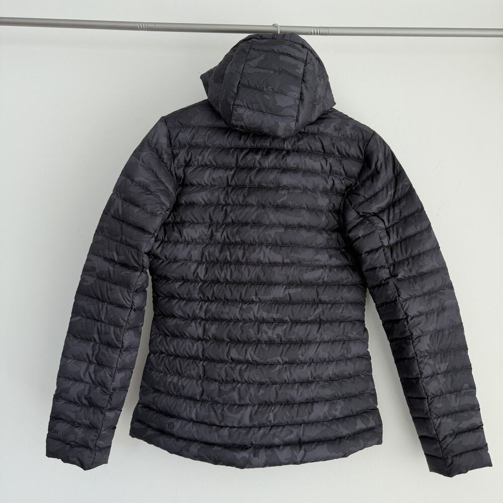 Lululemon Pack It Down Jacket Mens 8 Black Gray Camo Incognito Packable W Hood - Picture 5 of 13